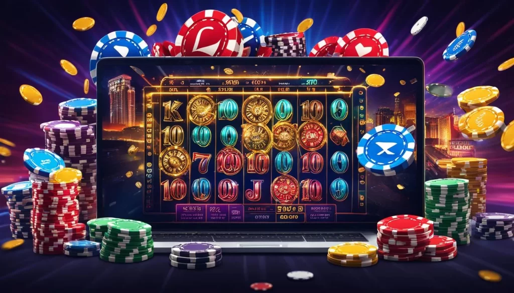 Điện thoại di động hiển thị ứng dụng game với nút đăng ký ngay